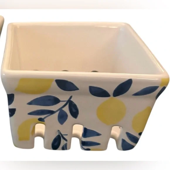 Porcelain Berry Basket with Lemon Handwash and Lemon Candle. - Picture 8 of 10